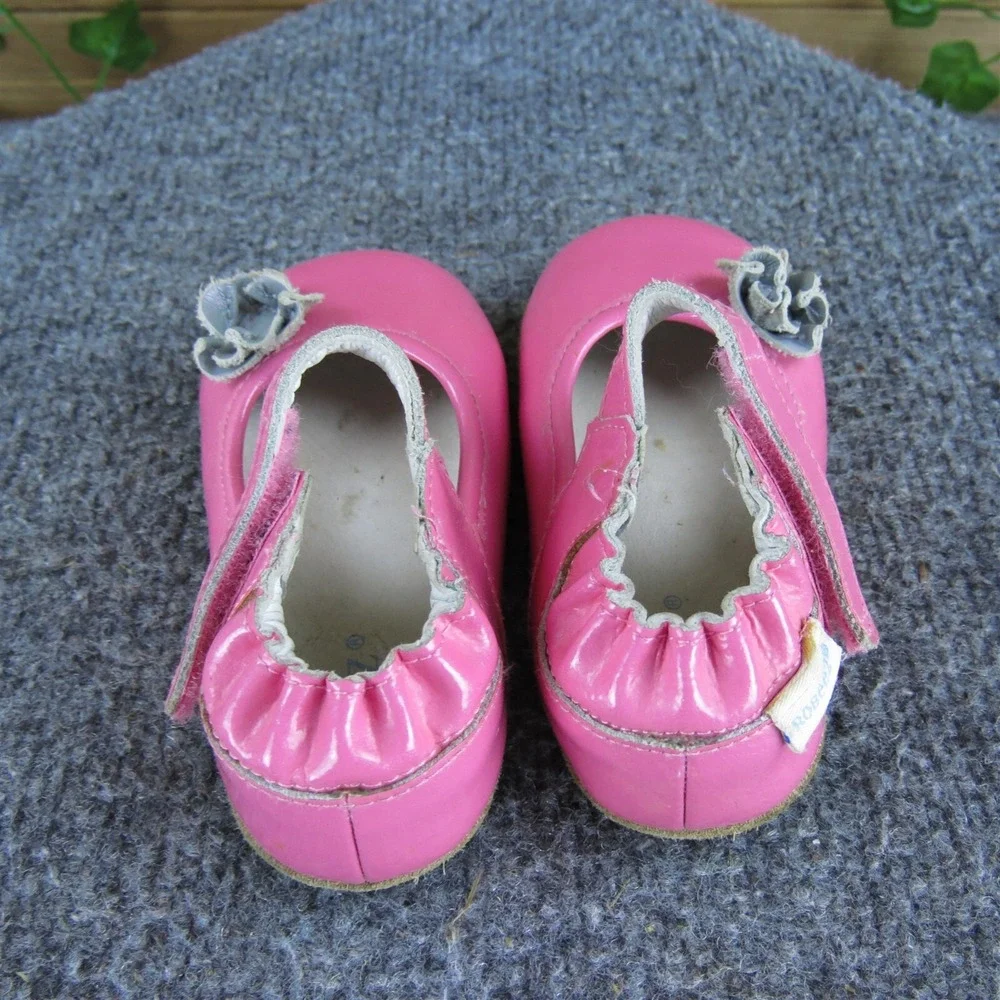 Robeez Girls Mary Jane Sz T 5 Medium Pink Patent Leather Hook &‎ Loop